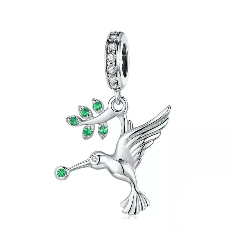 Charm Dije Plata 925 Colibri con Rama