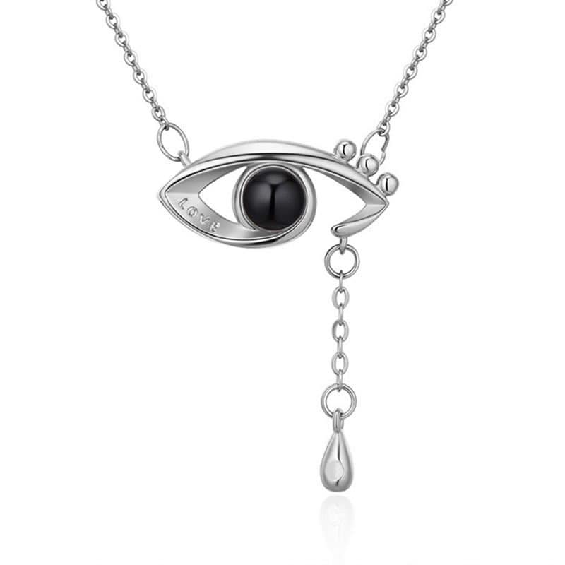 Collar Ojo Te Amo en 100 Idiomas Plateado