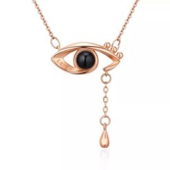 Collar Ojo Te Amo en 100 Idiomas Dorado