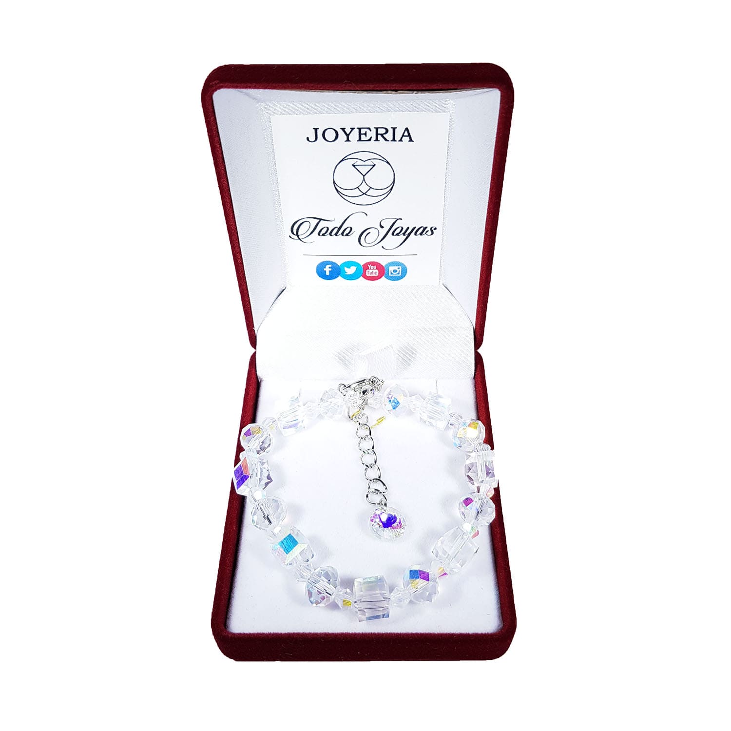 Pulsera Cristales AB Tornasol Ajustable - Imagen 2