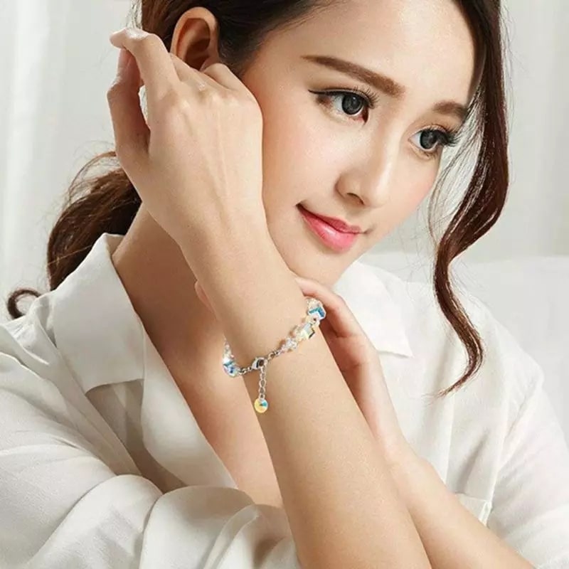 Pulsera Cristales AB Tornasol Ajustable - Imagen 4