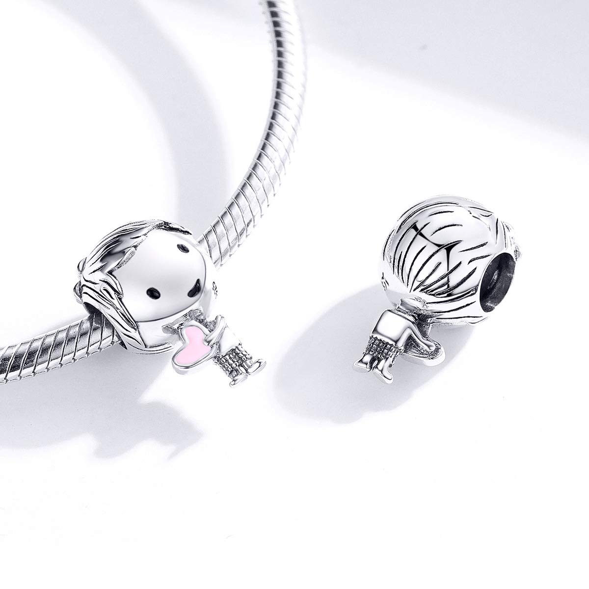 Charm Dije Plata 925 Niño con Corazon - Imagen 3
