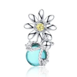 Charm Dije Plata 925 Flor Luciernaga