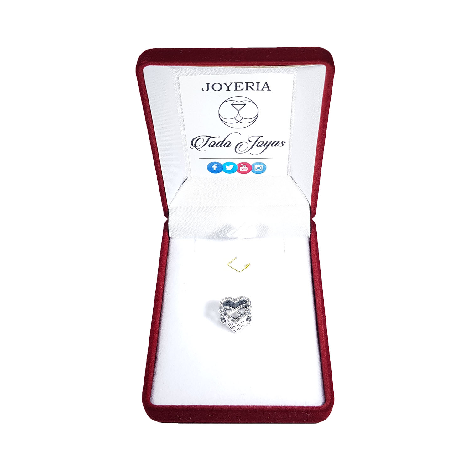 Charm Dije Plata 925 Infinito Corazon - Imagen 2