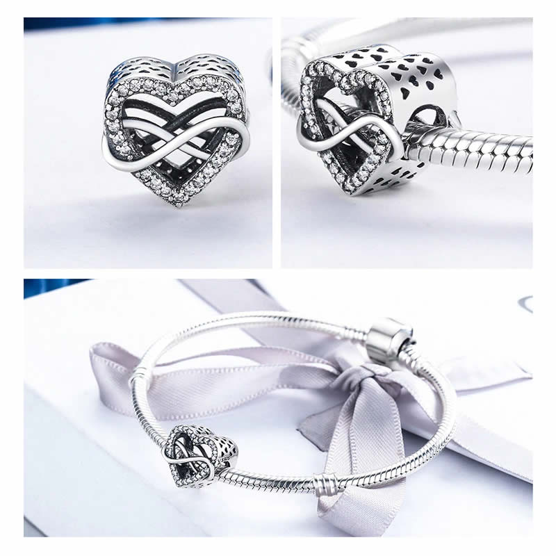 Charm Dije Plata 925 Infinito Corazon - Imagen 3