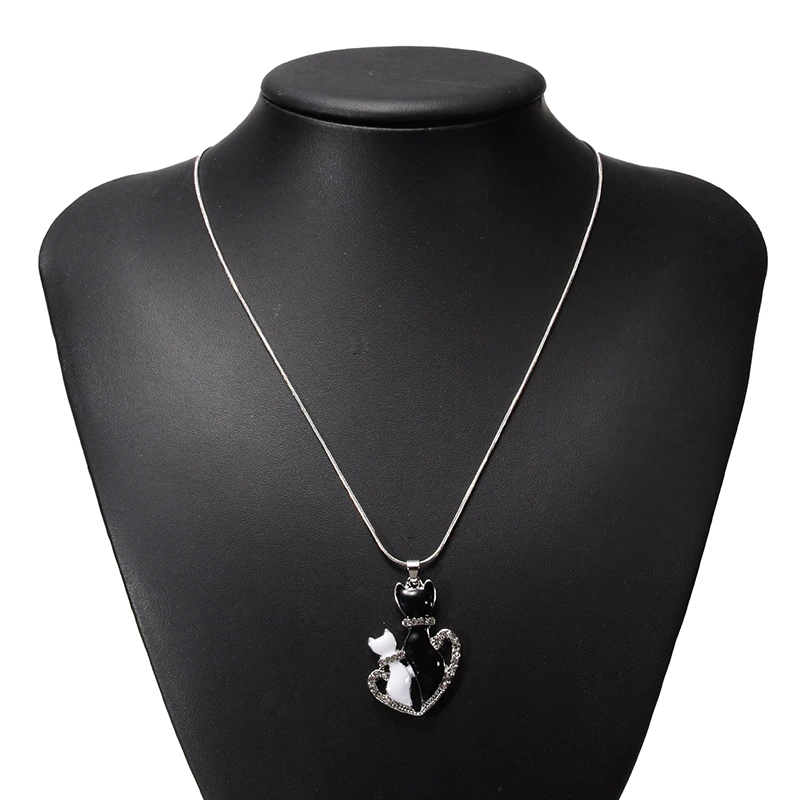 Collar Par de Gatos Plateado - Imagen 4