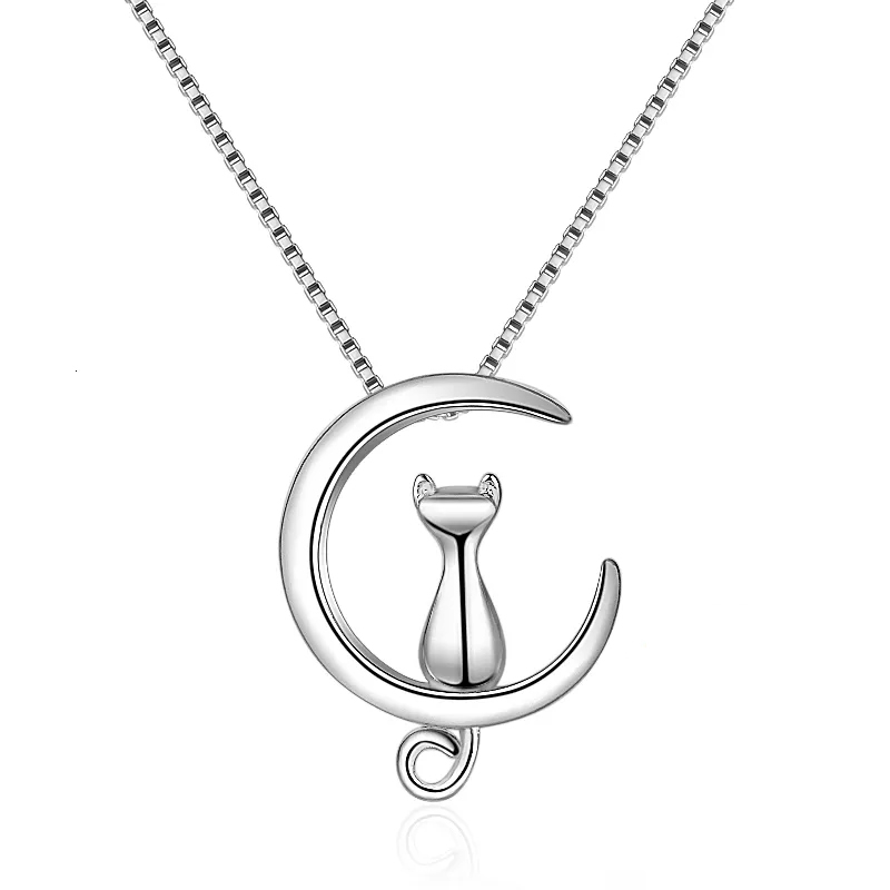 Collar Gato en Luna Mascota Plateado