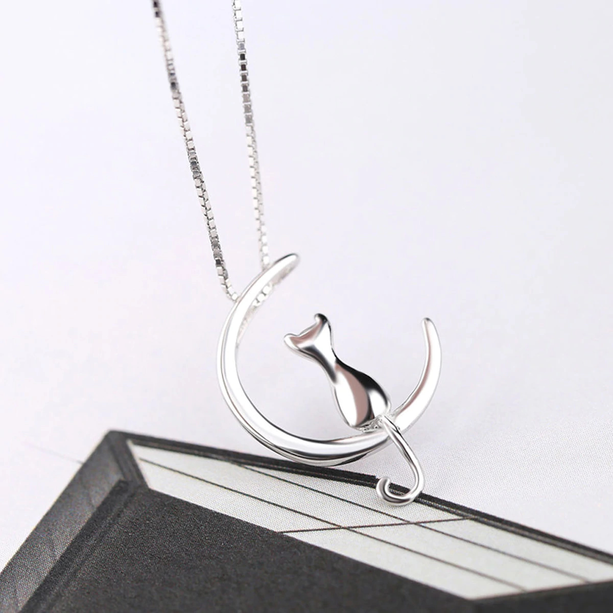 Collar Gato en Luna Mascota Plateado - Imagen 7
