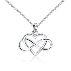 Collar Corazon Infinito Amor Plateado