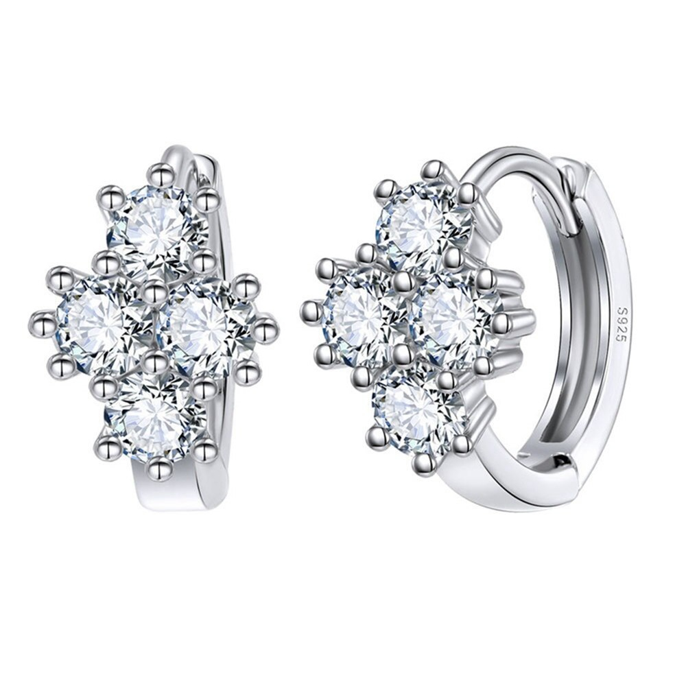 Aros Flor Circones Plateado