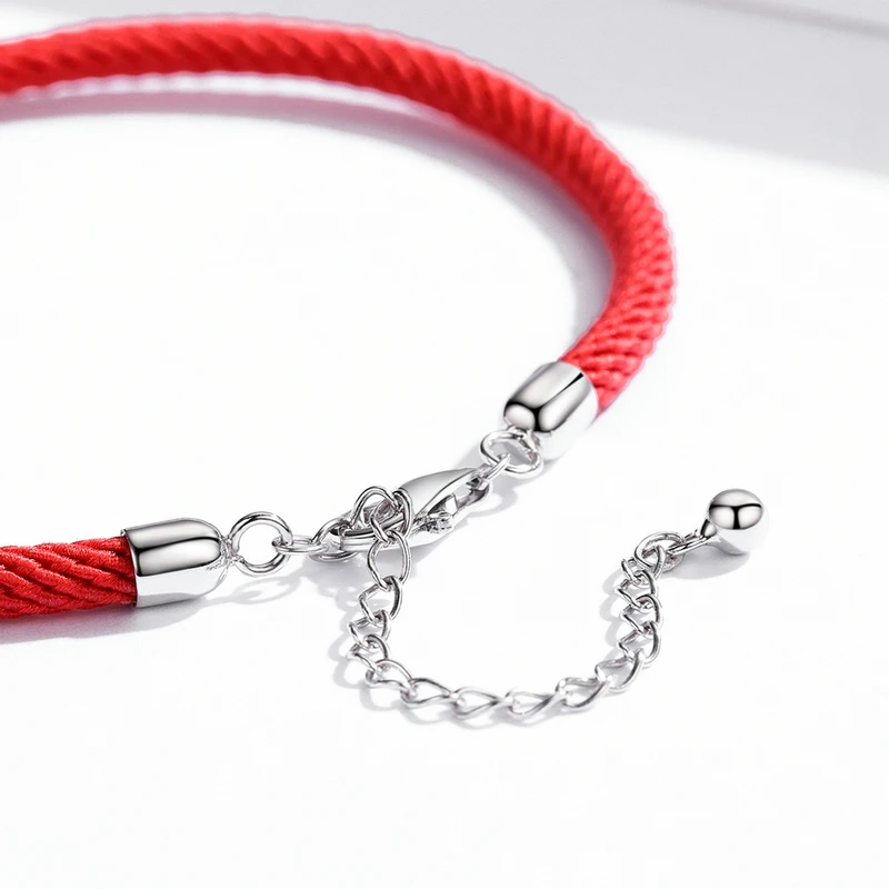 Pulsera Plata 925 Cuerda Roja Charms - Imagen 5