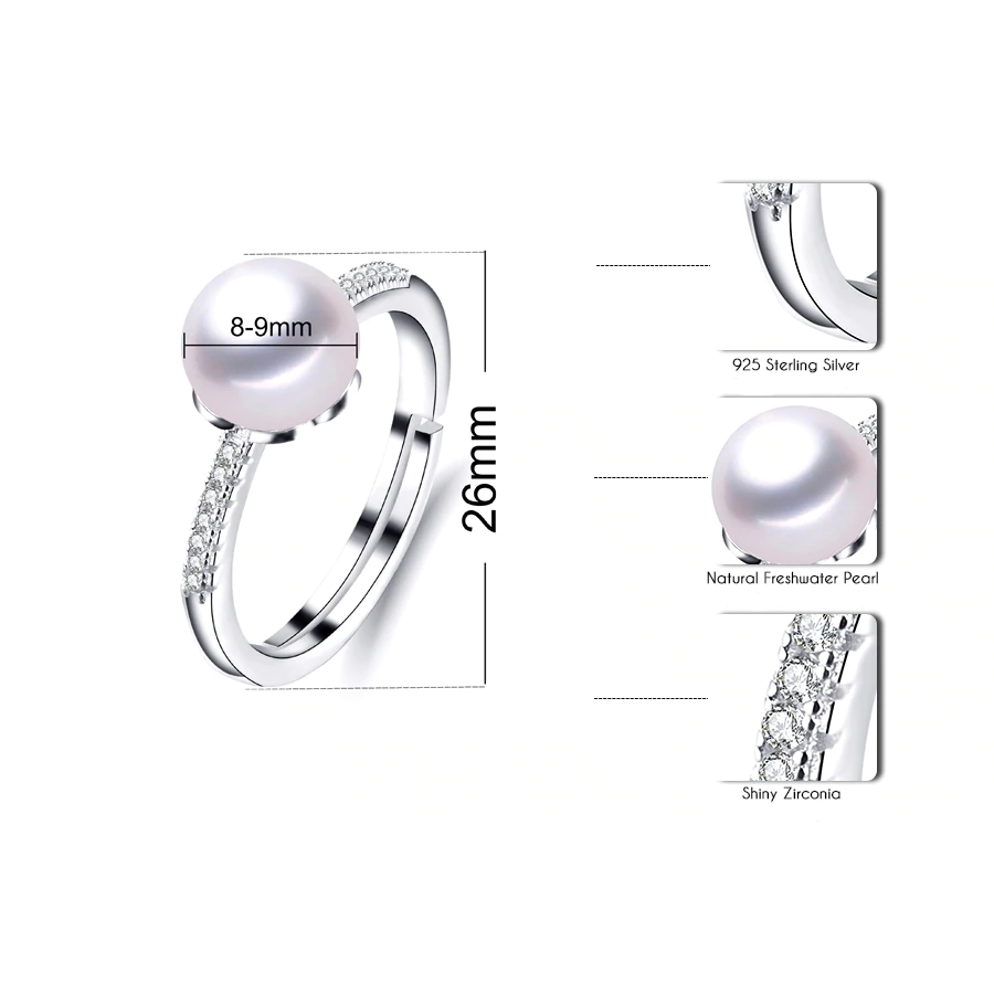 Anillo Plata 925 Perla Blanca - Imagen 5
