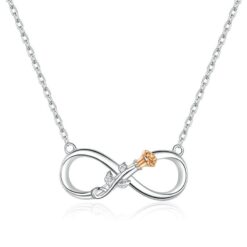 Collar Plata 925 Infinito con Rosa