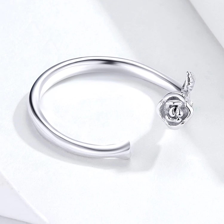 Anillo Plata 925 Rosa Plateada Ajustable - Imagen 5