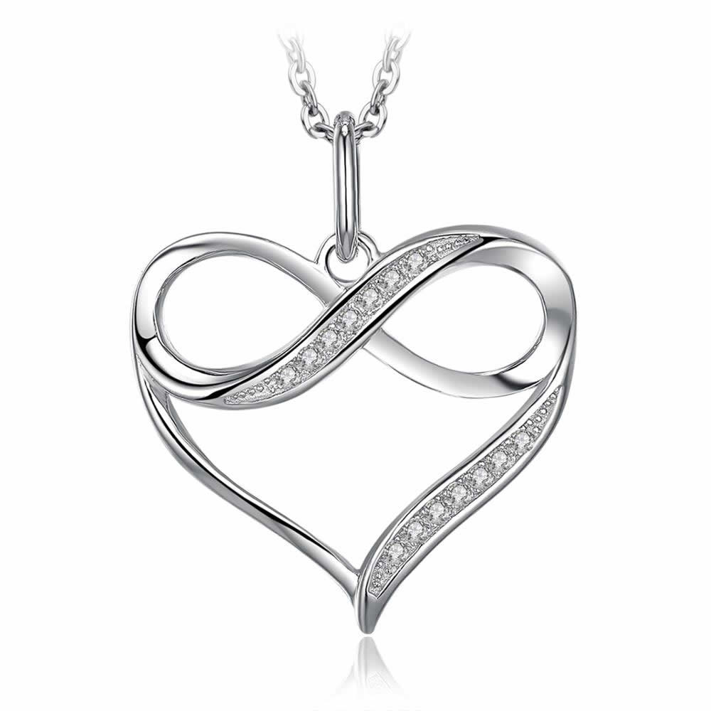 Collar Plata 925 Doble Corazon con Infinito