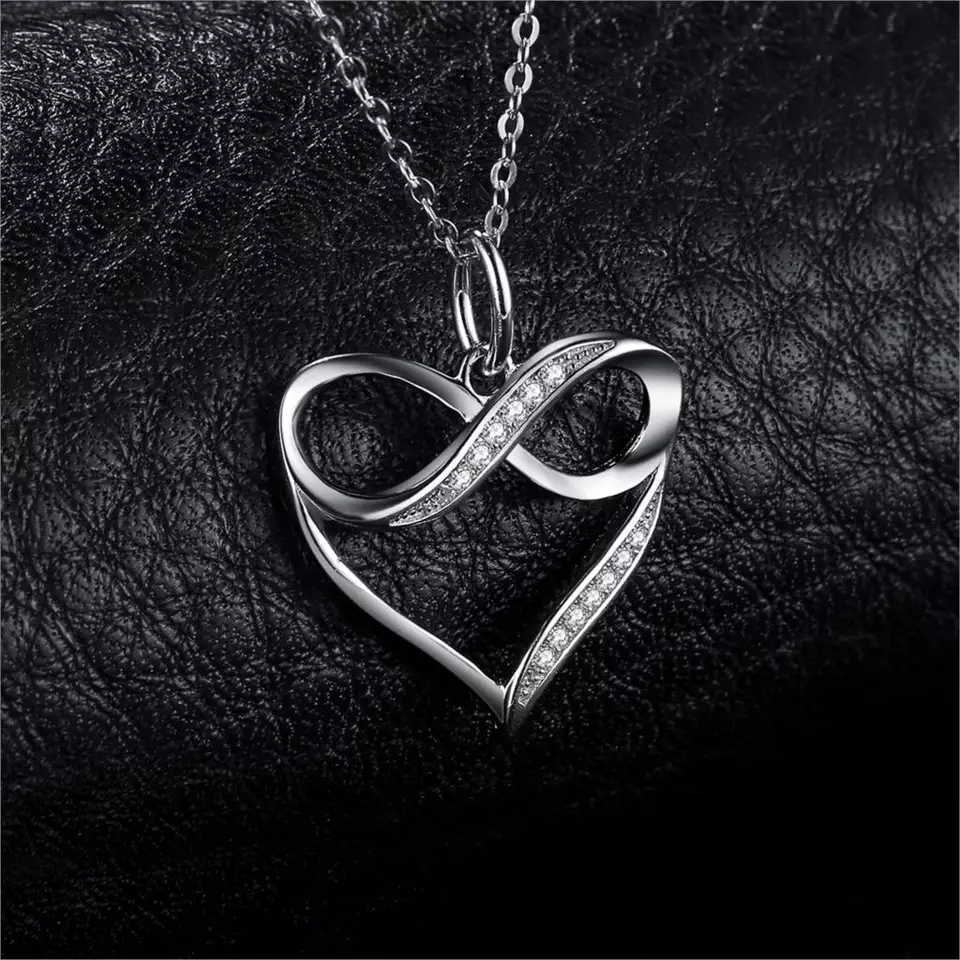 Collar Plata 925 Doble Corazon con Infinito - Imagen 5