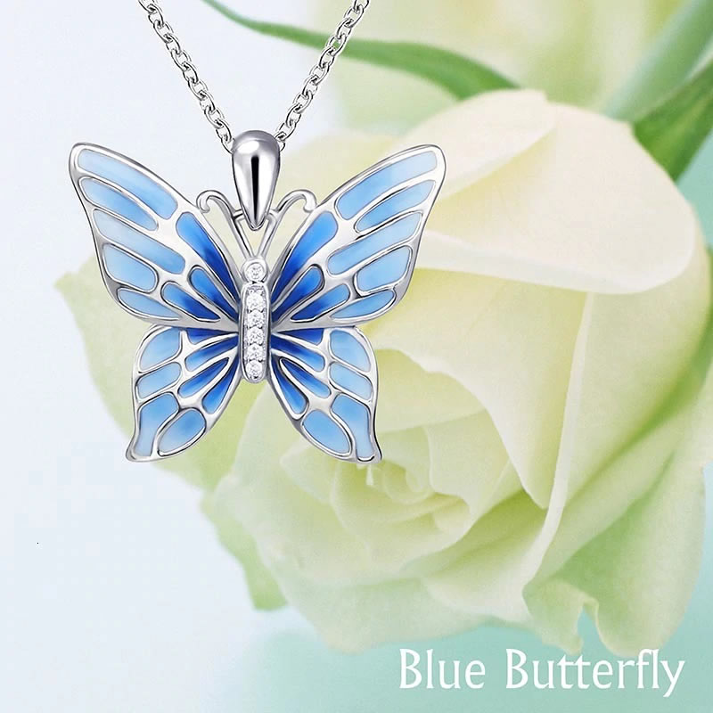 Collar Plata 925 Mariposa Azul - Imagen 3