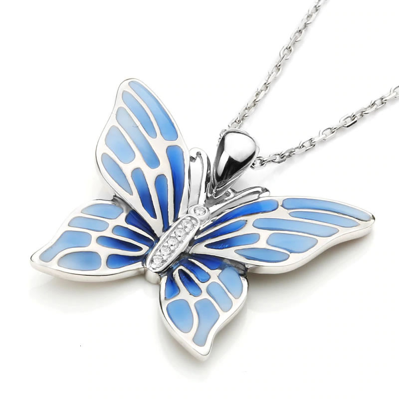 Collar Plata 925 Mariposa Azul - Imagen 4