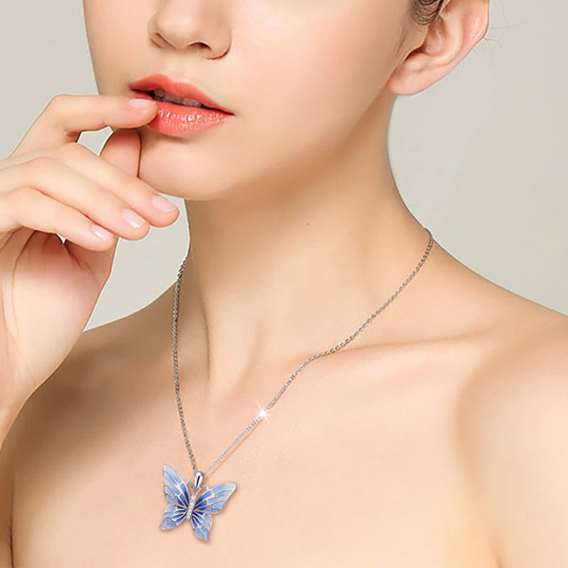 Collar Plata 925 Mariposa Azul - Imagen 5