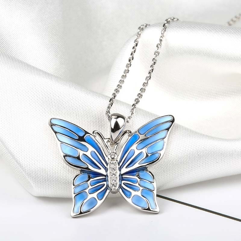 Collar Plata 925 Mariposa Azul - Imagen 6