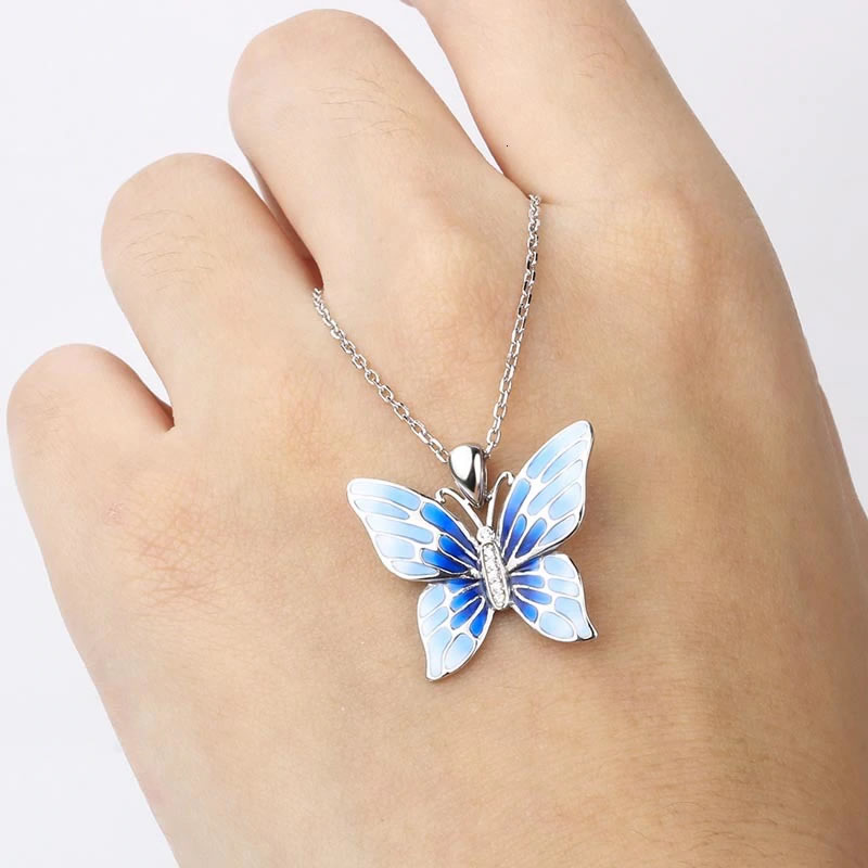 Collar Plata 925 Mariposa Azul - Imagen 8