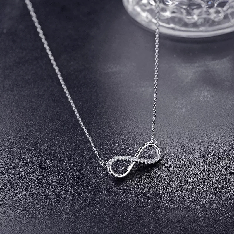 Collar Infinito con Circones Plateado - Imagen 4