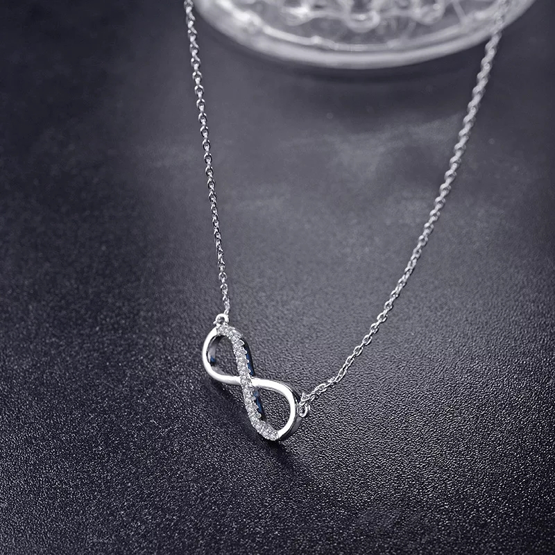 Collar Infinito con Circones Plateado - Imagen 5