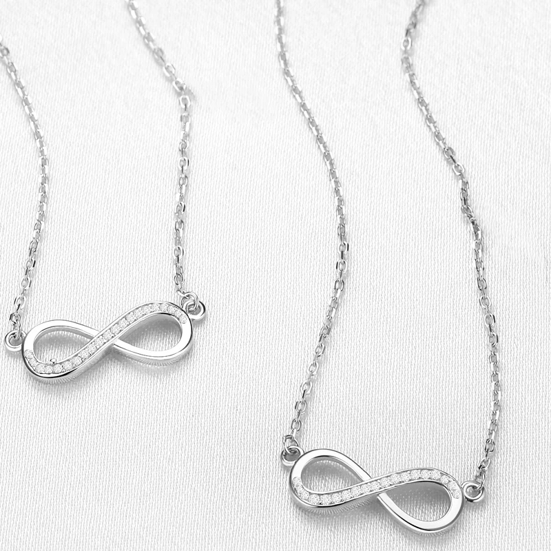 Collar Infinito con Circones Plateado - Imagen 6