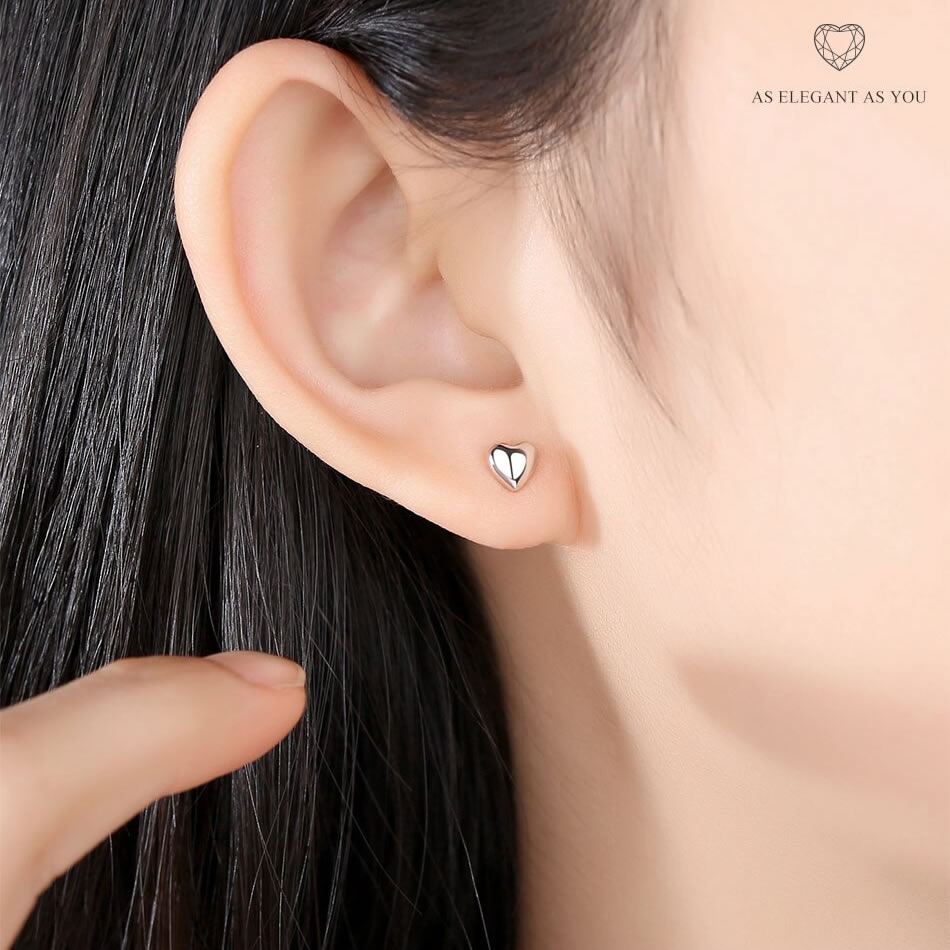 Aros Plata 925 Corazon Plateado - Imagen 4