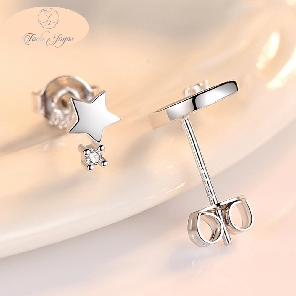 Aros de Luna y Estrella Plateado - Imagen 3