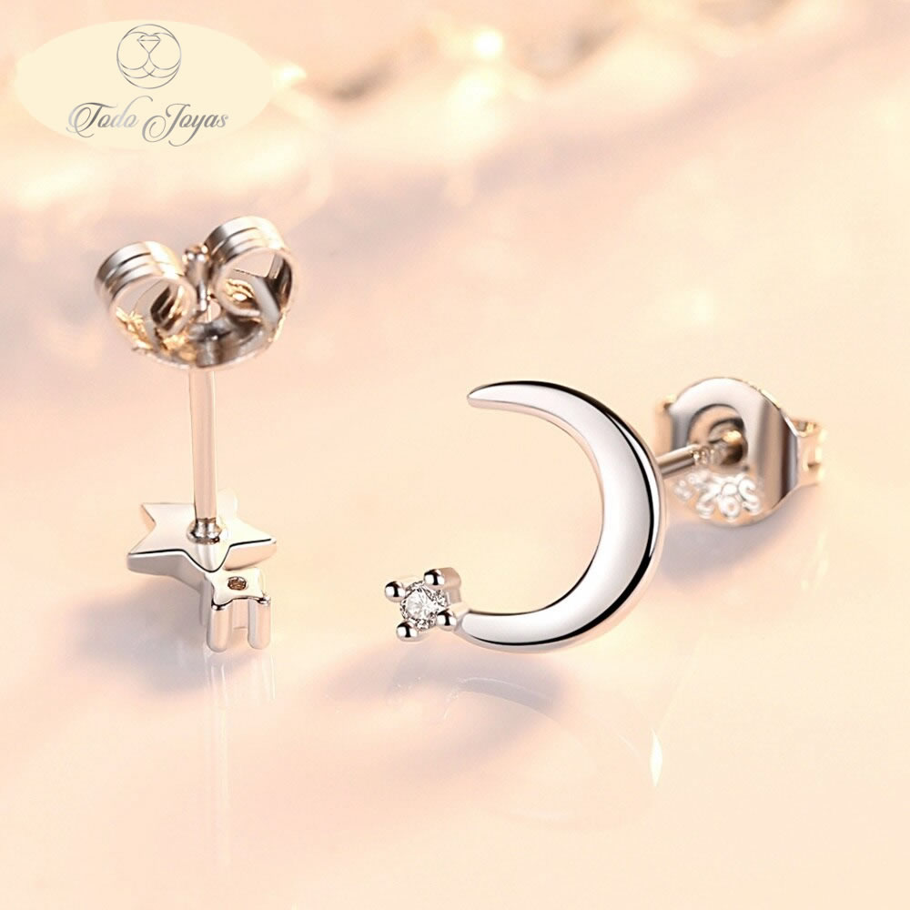 Aros de Luna y Estrella Plateado - Imagen 4