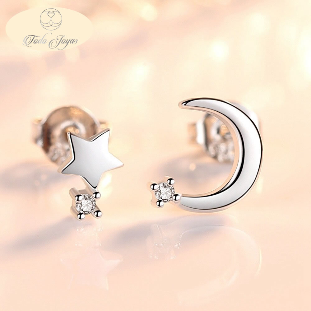 Aros de Luna y Estrella Plateado - Imagen 5
