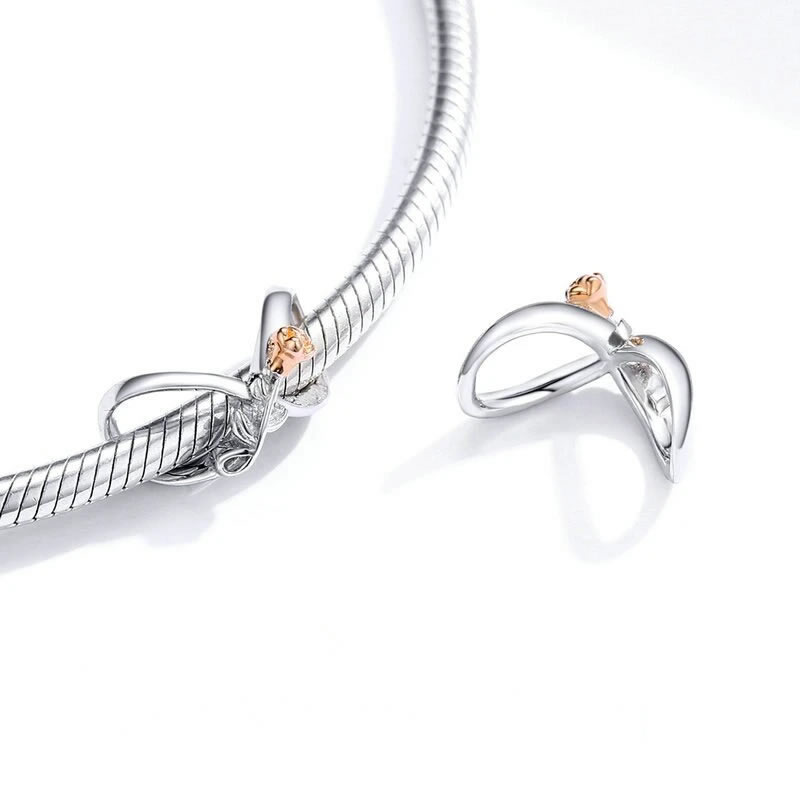Charm Dije Plata 925 Infinito con Rosa - Imagen 3
