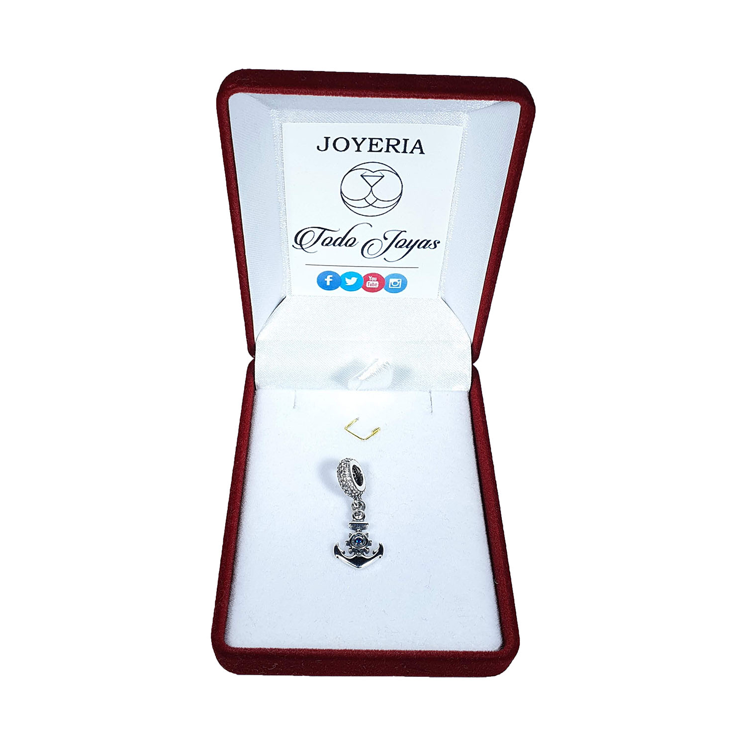 Charm Dije Plata 925 Ancla Naval - Imagen 2