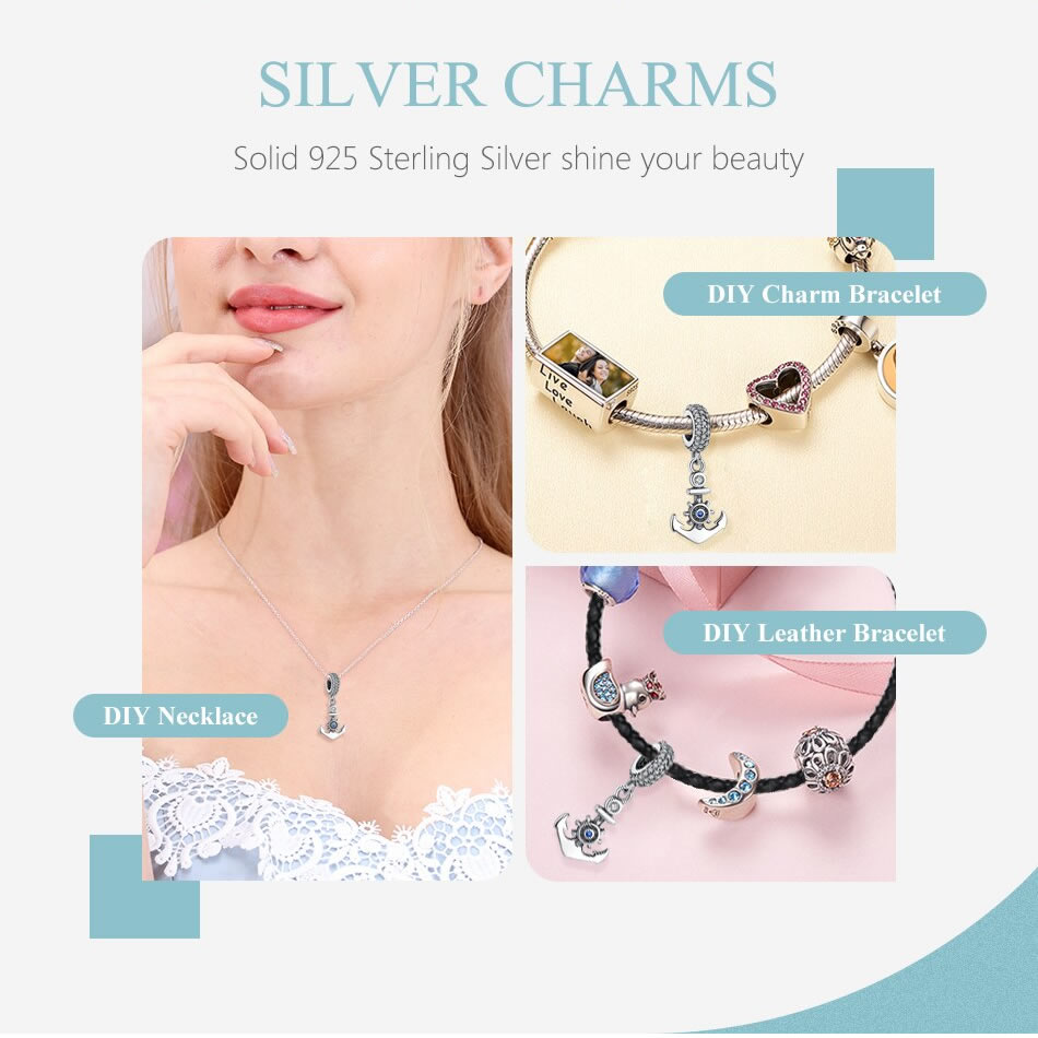 Charm Dije Plata 925 Ancla Naval - Imagen 4