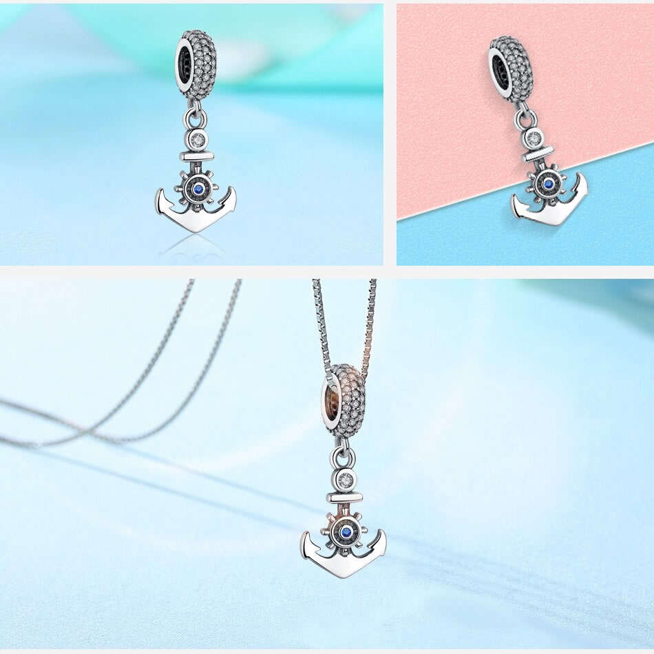 Charm Dije Plata 925 Ancla Naval - Imagen 5