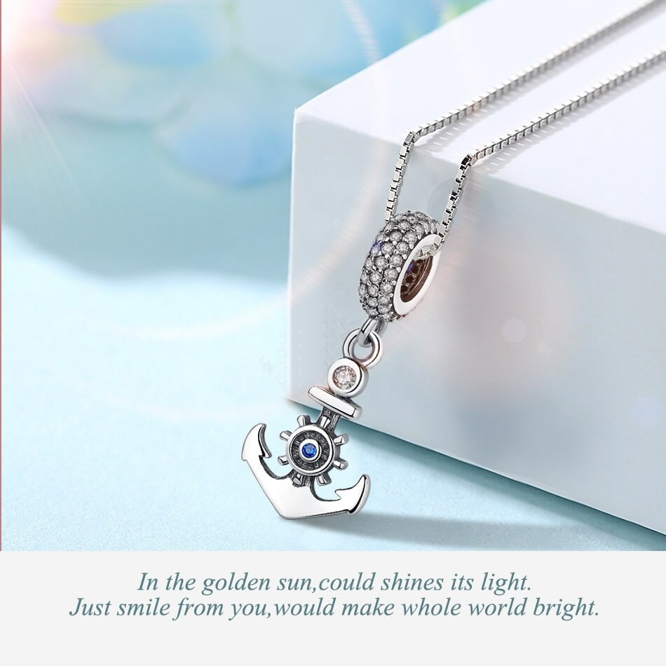 Charm Dije Plata 925 Ancla Naval - Imagen 6