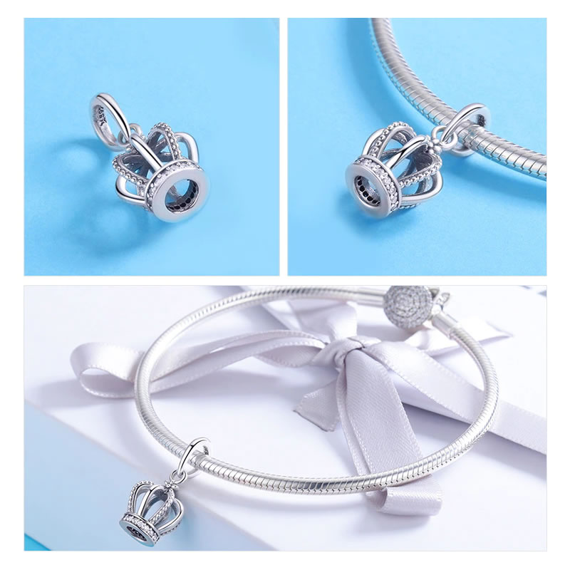Charm Dije Plata 925 Corona Princesa - Imagen 2