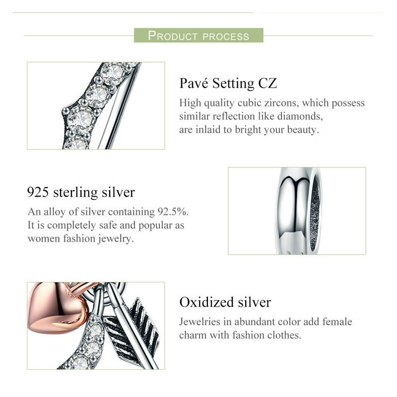 Charm Dije Plata 925 Arco Y Flecha Cupido - Imagen 3