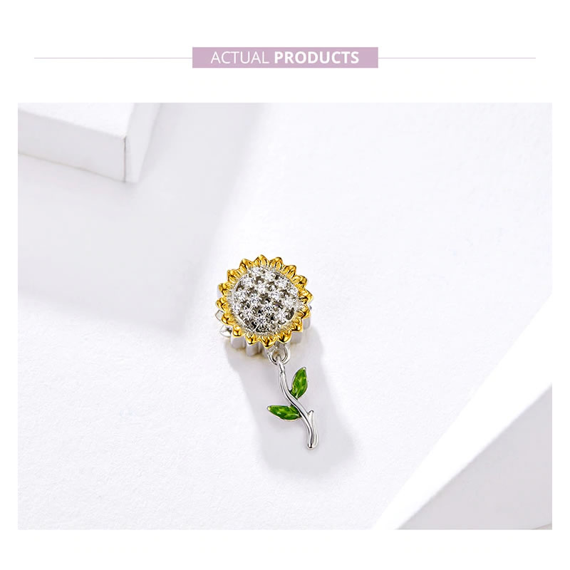 Charm Dije Plata 925 Flor Girasol - Imagen 5