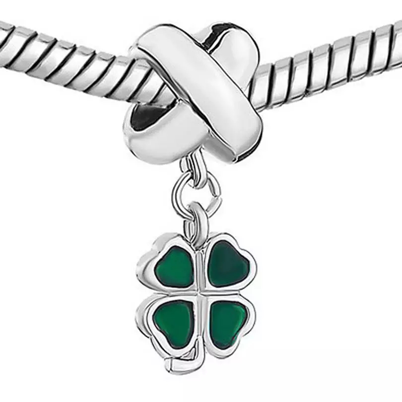 Charm Dije Plata 925 Trebol Verde 698 - Imagen 4