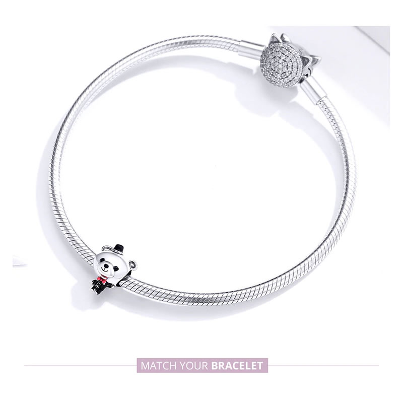 Charm Dije Plata 925 Oso Elegante - Imagen 4