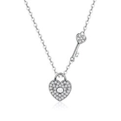 Collar Plata 925 Corazon y Llave