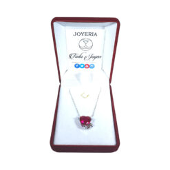 Alternative view of Collar Plata 925 Corazon Diablo Rojo