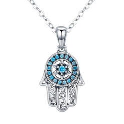 Collar Plata 925 Hamsa Mano de Fatima