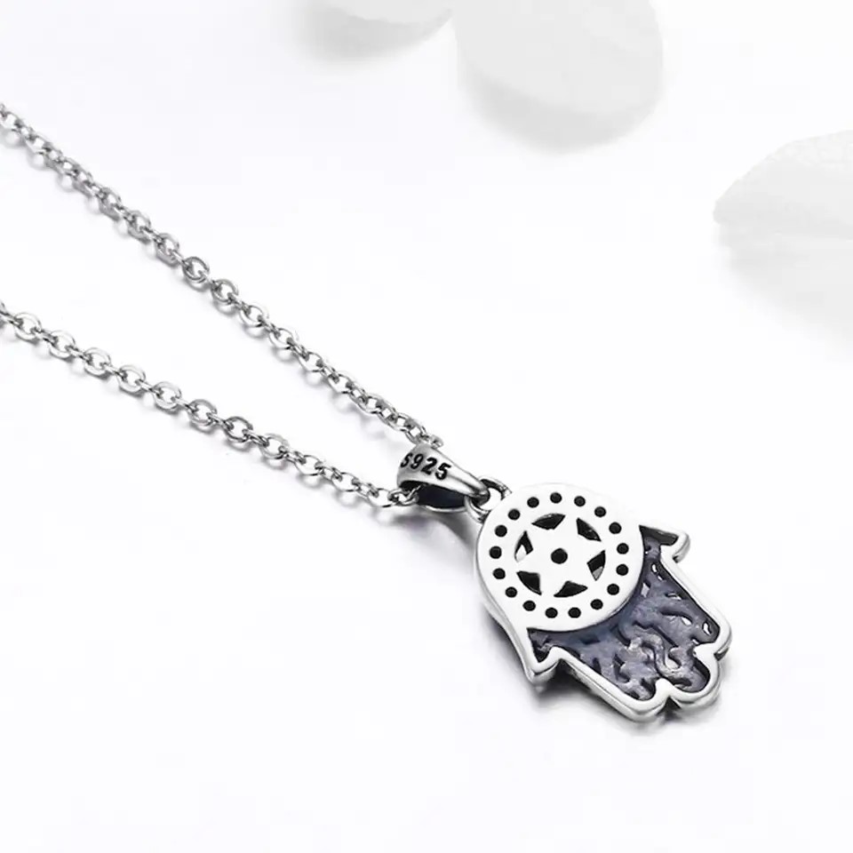 Collar Plata 925 Hamsa Mano de Fatima - Imagen 4
