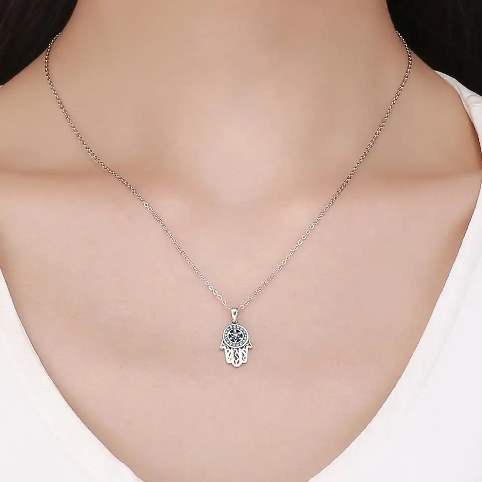 Collar Plata 925 Hamsa Mano de Fatima - Imagen 6
