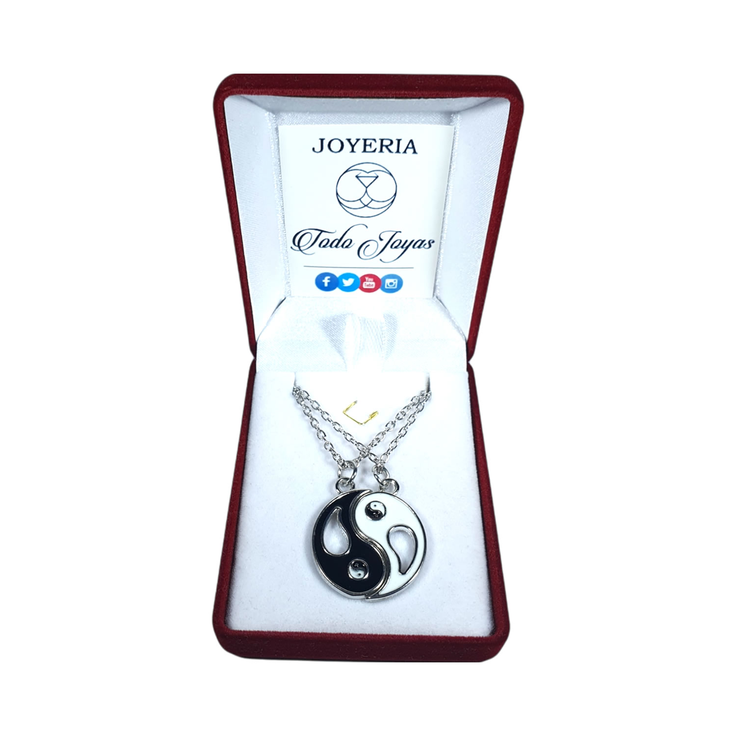 Collar Yin Yang Pareja Negro Blanco - Imagen 2