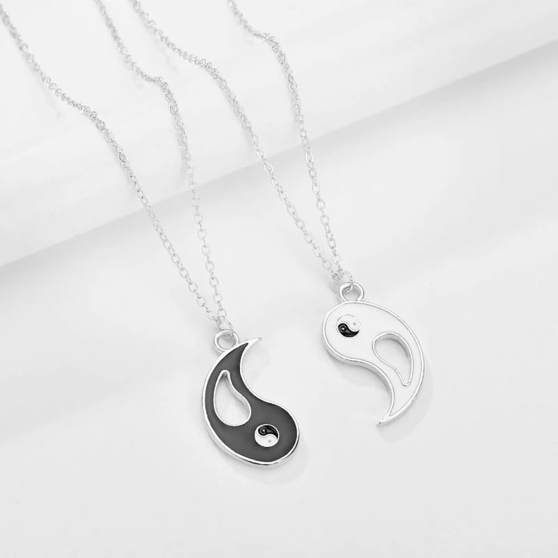 Collar Yin Yang Pareja Negro Blanco - Imagen 4