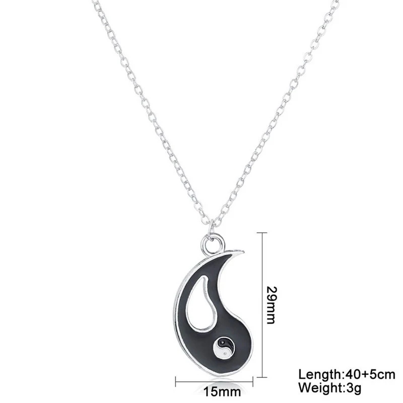 Collar Yin Yang Pareja Negro Blanco - Imagen 5